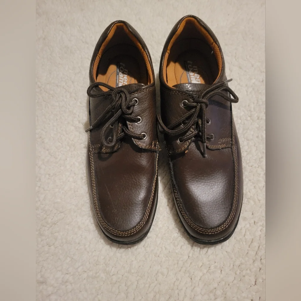 MENS STREET CARS MEMORY FOAM LEATHER OXFORDS BROWN SIZE 12 - Picture 7 of 10